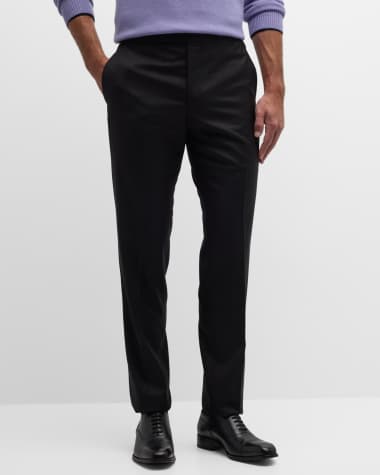 WiHiCiQi Men's Slim Fit Business Black Dress Pants Formal Pants