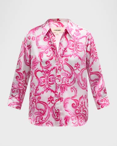 L'Agence Dani Printed Silk Blouse