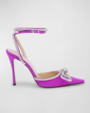 MACH & MACH Strass Bow Double Ankle-Strap Pumps