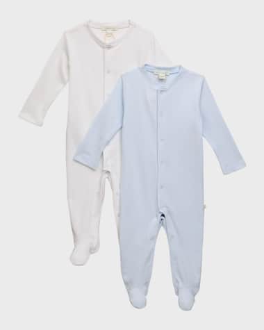 Marie Chantal Kid's Pointelle Embroidered Angel Wings Footie, Size Newborn-18M