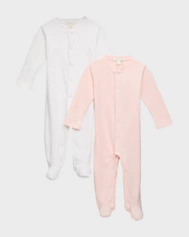 Marie Chantal Girl's Pointelle Embroidered Angel Wings Footie, Size Newborn-18M