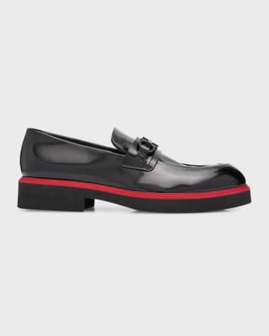 Ferragamo Men's Fiorello Patent Tonal-Bit Loafers