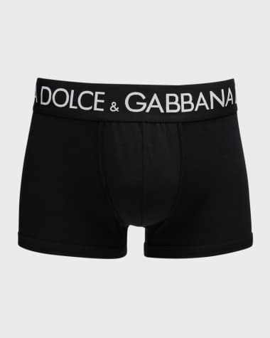 Dolce&Gabbana Men's 2-Pack Waistband-Logo Jersey Boxers