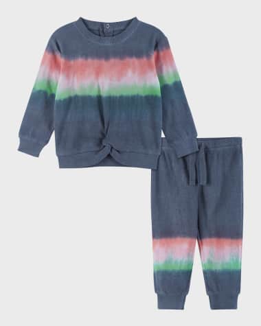 Andy & Evan Girl's Tie Dye Ribbed Knit Two-Piece Set, Size 2-6X