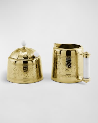 Michael Aram Palace Creamer and Sugar Pot Gold