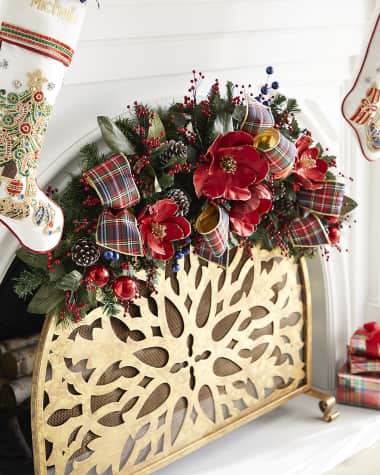 Neiman Marcus 46" Classic Christmas Mantel Garland