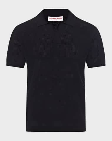 Orlebar Brown Men's Open-Mesh Stitch Polo Shirt