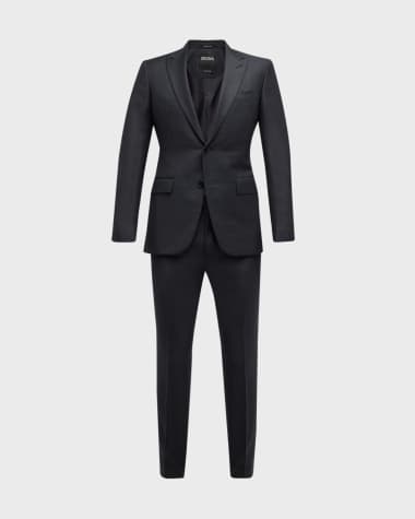 ZEGNA Men's City Check Wool Silk Suit
