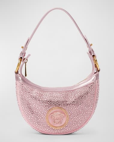 Versace Pink Mini Crystal Repeat Shoulder Bag