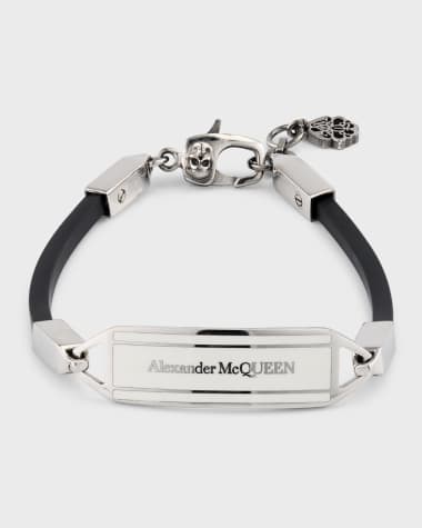 Alexander McQueen Men's Logo Enamel Rubber Bracelet