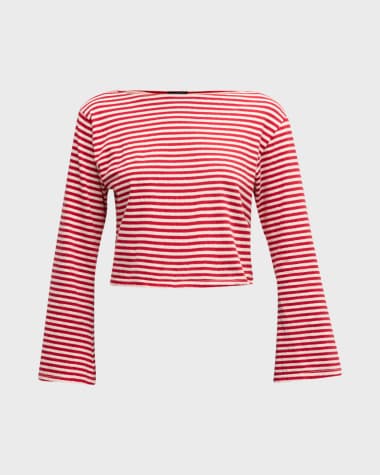 MOTHER The Skipper Bell Striped Top