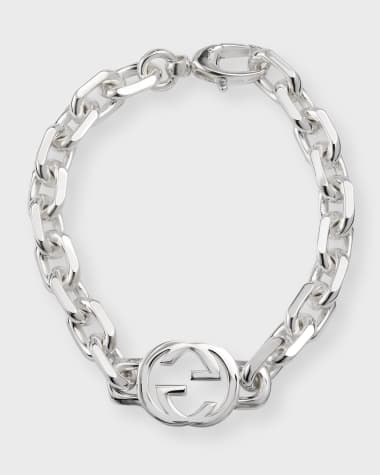Gucci Men's Sterling Silver Interlocking G Link Bracelet