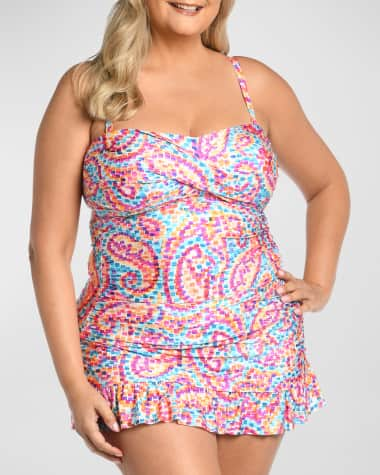 La Blanca Plus Size Pebble Twist Bandini Swim Top