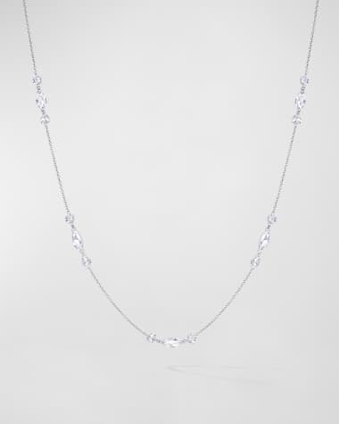 64 Facets Ethereal Diamond Necklace in 18K White Gold, 18"L, 3.27tcw