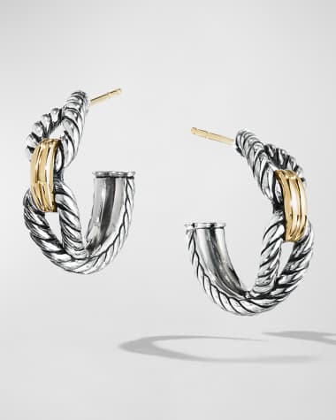 David Yurman Crossover Hoop Earrings in Silver with 18K Gold, 22mm