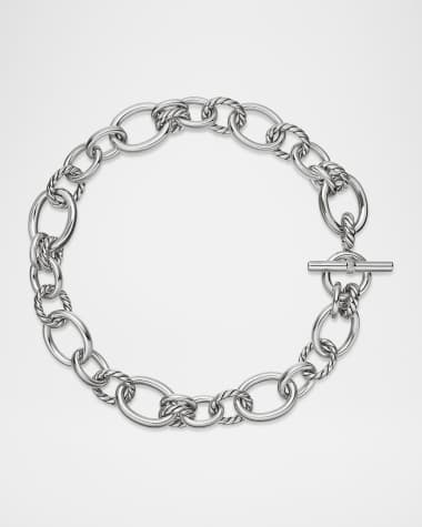 David Yurman 25mm DY Mercer Necklace with Diamonds in Silver