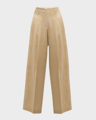 Golden Goose Pleated Wide-Leg Wool Pants