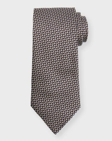 ZEGNA Men's Basketweave Macroarmature Silk Tie