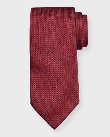 ZEGNA Men's Geometric Jacquard Silk Tie