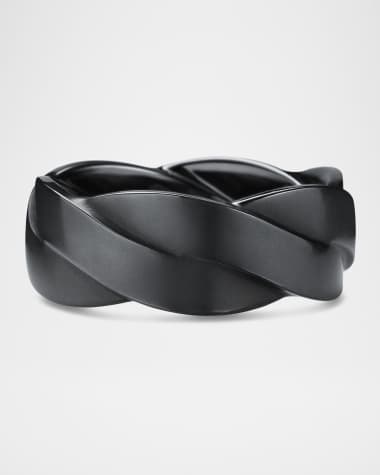 David Yurman Men's DY Helios Band Ring in Black Titanium, 9mm