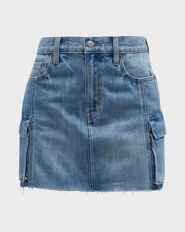 PISTOLA Rhea Mini Denim Cargo Skirt