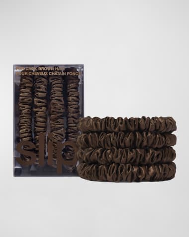 Slip Pure Silk Back to Basics Assorted Skinny Scrunchies Set, 4 Pack