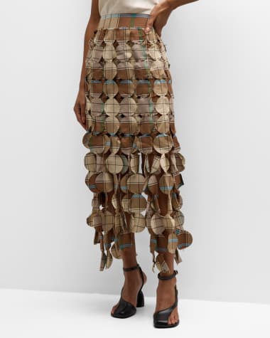 A.W.A.K.E. MODE High Waisted Multi Slits Quilted Skirt