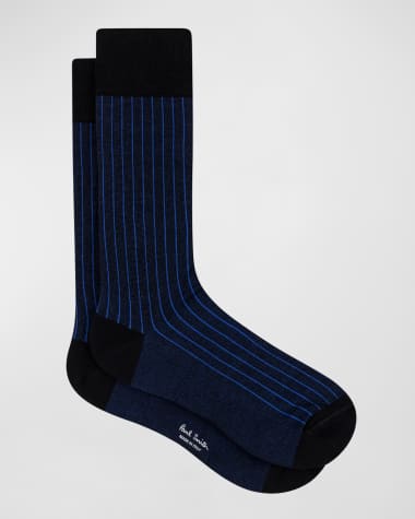 Paul Smith Men's Shadow Rib Crew Socks