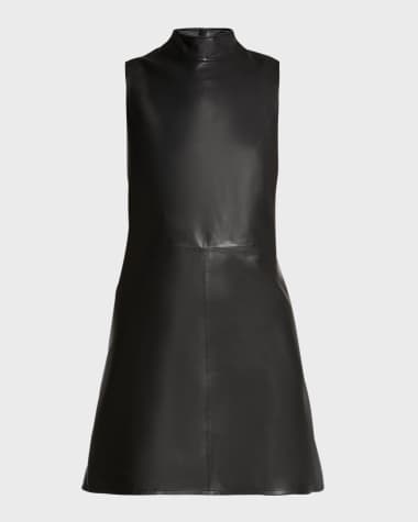 AS by DF Crawford Upcycled Leather Mini Dress