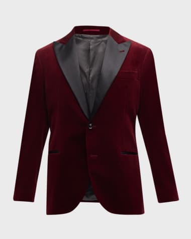 Brunello Cucinelli Men's Velvet Peak-Lapel Tuxedo Jacket