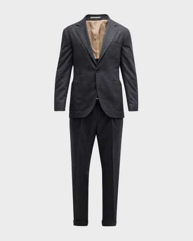 Brunello Cucinelli Men's Wool Flannel Patch-Pocket Suit
