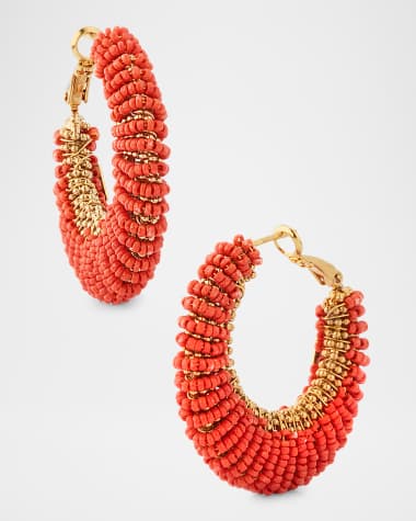 Gas Bijoux Izzia Blue Apatite Hoop Earrings
