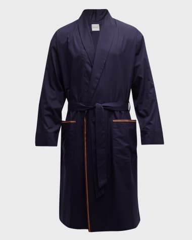 Paul Smith Men's Stripe-Trim Cotton Robe