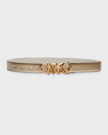 Michael Kors Metallic MK Reversible Leather Belt