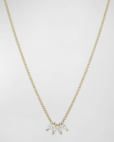 14k Gold Diamond Fleur De Lis Medallion Pendant - Zoe Lev Jewelry