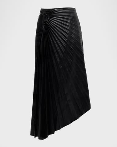 A.L.C. Tracy Pleated High-Low Midi Skirt