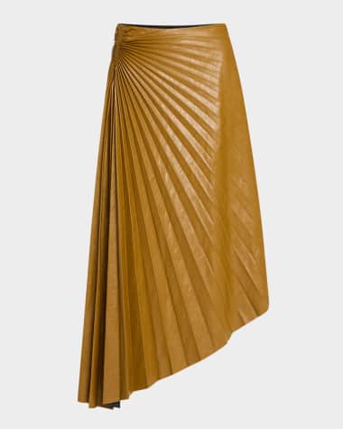 A.L.C. Tracy Pleated High-Low Midi Skirt