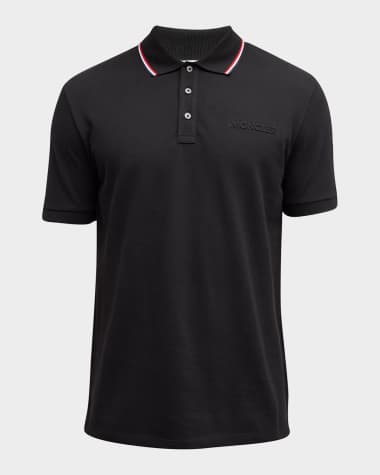 Moncler Men's Archivio Pique Tipped-Collar Polo Shirt