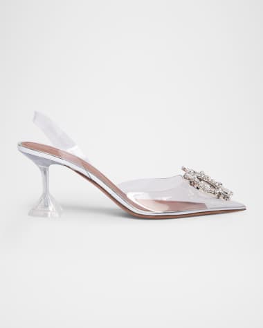 Amina Muaddi Begum Clear Crystal Slingback Pumps