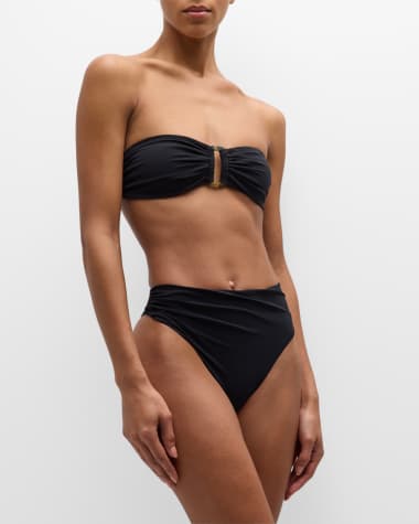 ANEMOS Strapless Tortoise Ring Bandeau Bikini Top
