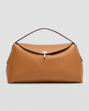 Toteme T-Lock Top Handle Bag in Pebble Grain Leather