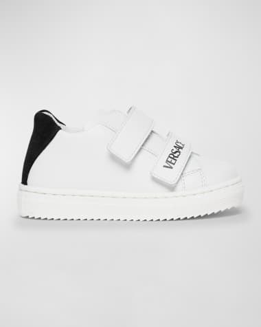 Versace Boy's Grip Strap Calf Leather Sneakers, Baby/Toddlers