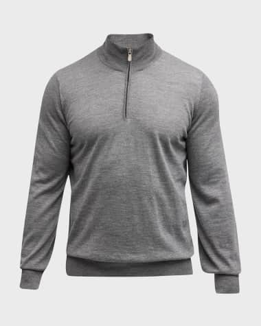 Brunello Cucinelli Men's Wool-Cashmere Quarter-Zip Sweater