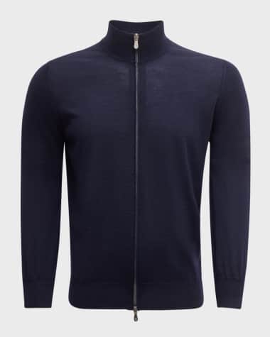 Brunello Cucinelli Men's Wool-Cashmere Quarter-Zip Sweater