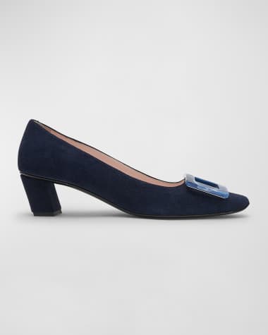 Roger Vivier Belle Vivier Suede Buckle Pumps