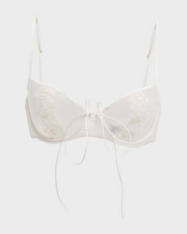 Kiki De Montparnasse Tresor Lace-Trim Mesh Demi Bra