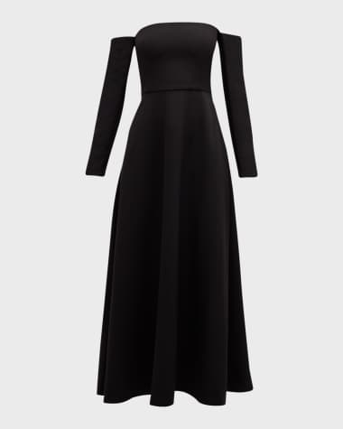 BERNADETTE Edia Off-The-Shoulder Long-Sleeve Maxi Dress