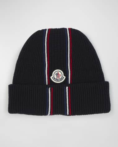 Moncler Men's Ribbed Beanie with Tipping