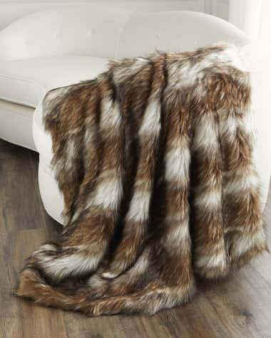 Faux Fur LV Throw Blanket