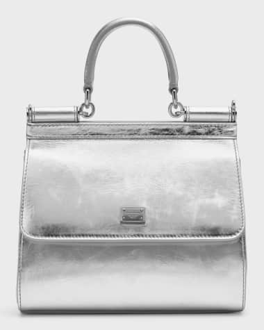 Sicily Mini Tote Bag in Silver - Dolce Gabbana Kids